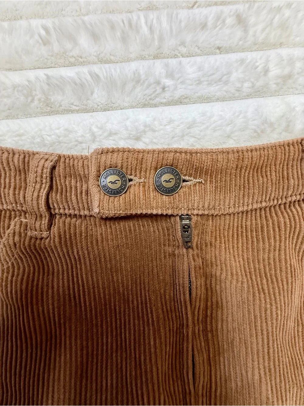 Hollister Brown Vintage Corduroy Mini Skirt Suede Ultra High Rise